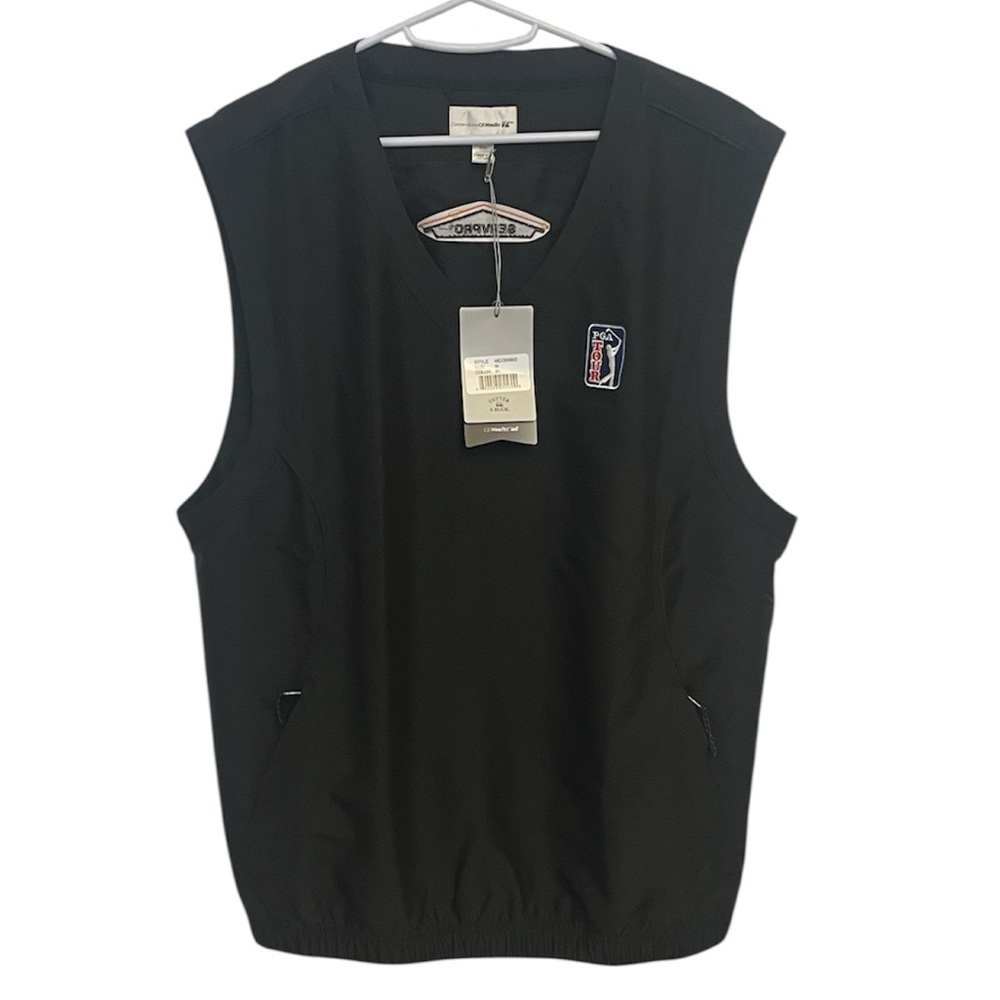 New with tags! PGA Tour Men's Black Sleeveless Jacket (Servpro logo on back)